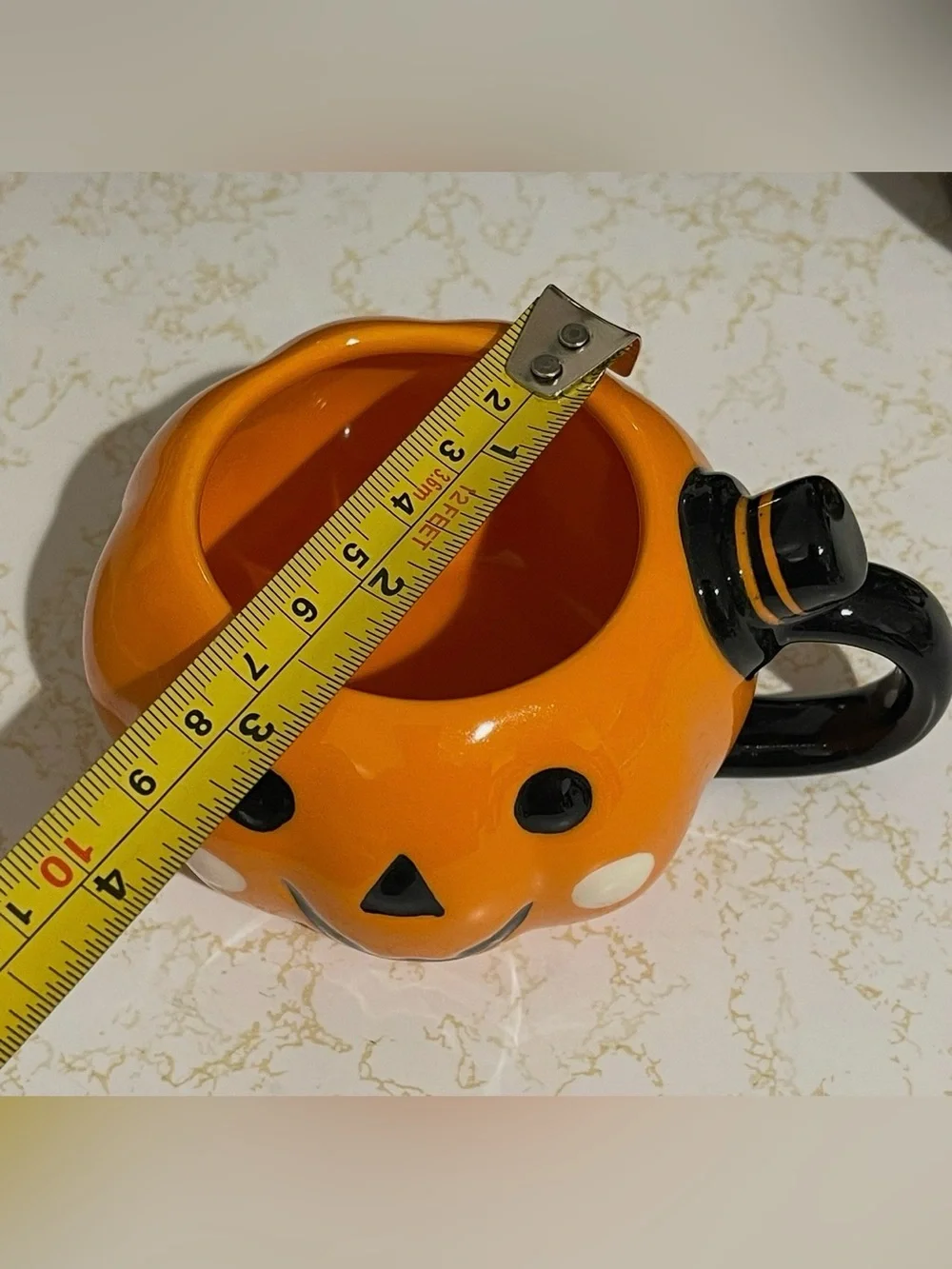 Hyde & Eek! Jack-O-Lantern Decorative Mug Pumpkin Top Hat Small Cup Halloween